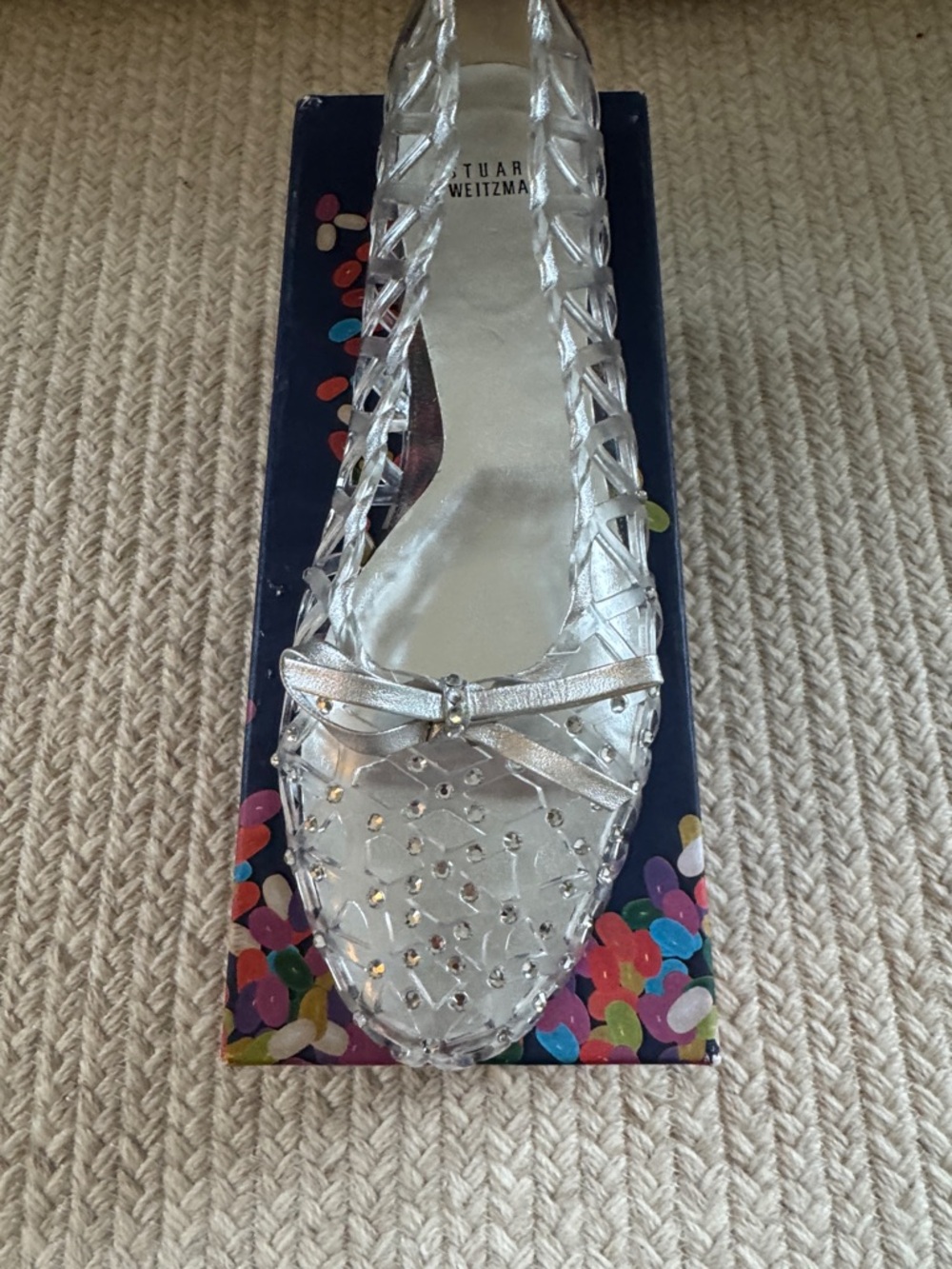 Never Worn NWT In Box Stuart Weitzman JellyStone Clear Jelly Ballet Flat - Picture 2 of 2